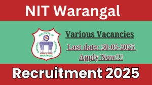 NIT Warangal Recruitment 2025 - Apply Offline for 07 Software Engineer, Programmer and More Posts