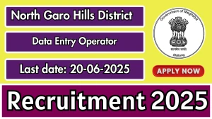 North Garo Hills District Data Entry Operator Recruitment 2025 - Apply Offline