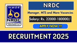 NRDC Recruitment 2025 - Apply Offline for 05 Manager, MTS and More Posts NRDC Recruitment 2025 - Apply Offline for 05 Manager, MTS and More Posts