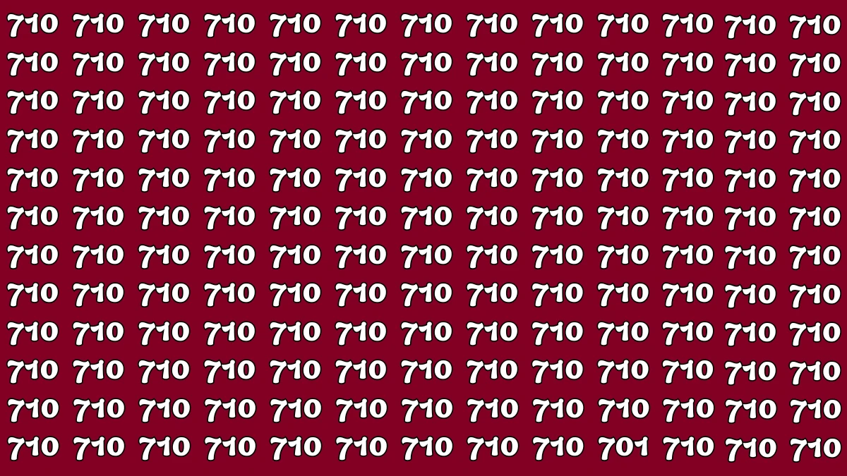Optical Illusion 7 Seconds Challenge: Only People with Eagle Eyes Can spot the Number 701