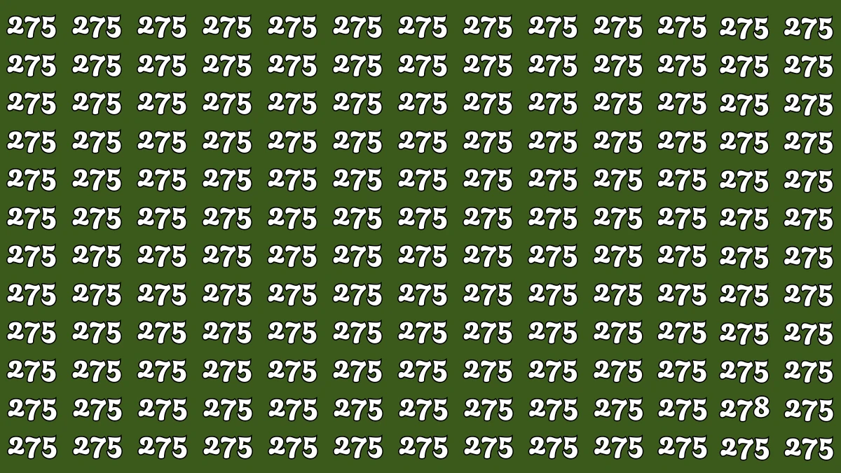 Optical Illusion 8 Seconds Challenge: Only People with Eagle Eyes Can spot the Number 278