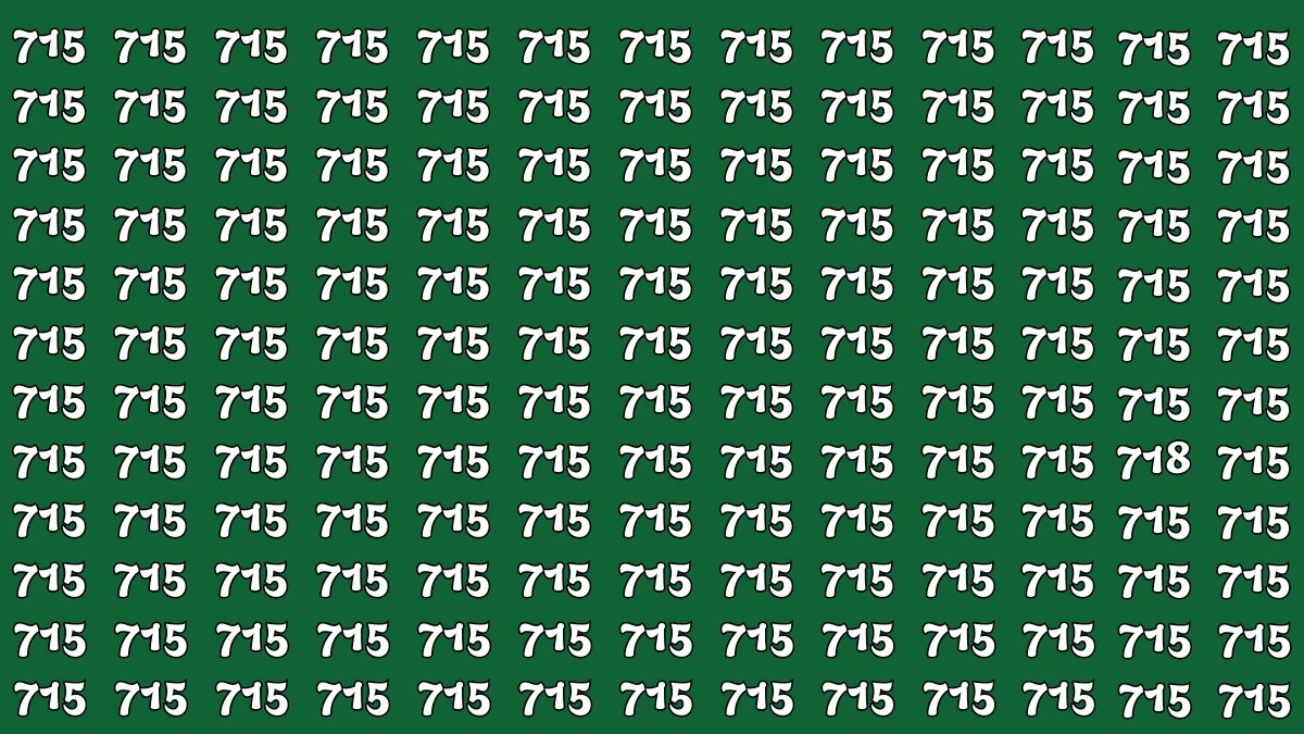 Optical Illusion 8 Seconds Challenge: Only People with Eagle Eyes Can spot the Number 718