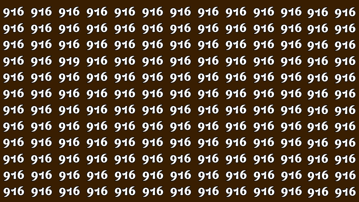Optical Illusion 8 Seconds Challenge: Only People with Eagle Eyes Can spot the Number 919