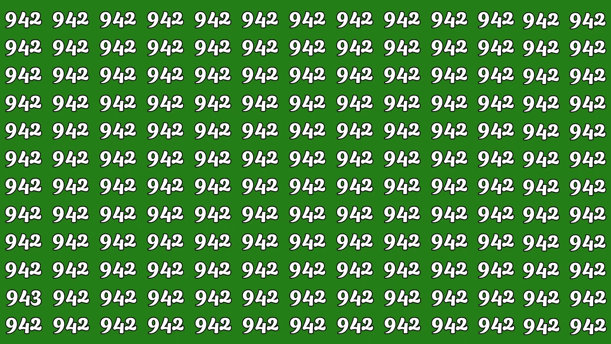 Optical Illusion 8 Seconds Challenge: Only People with Eagle Eyes Can spot the Number 943