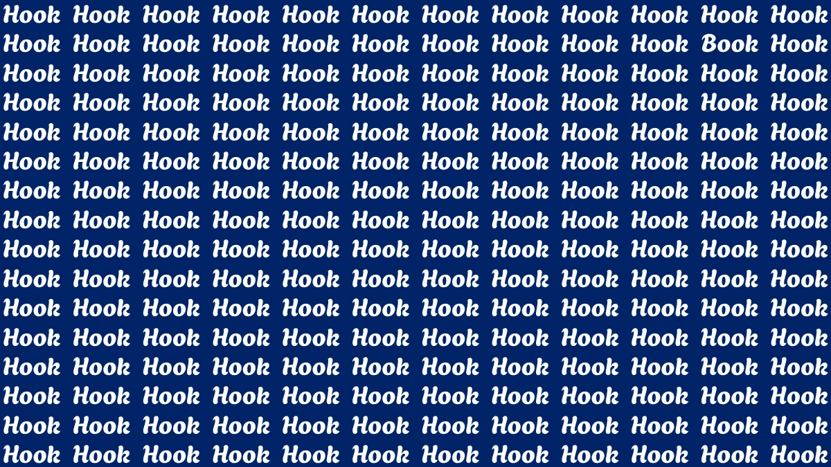 Optical Illusion Eye Test: Within 5 Seconds Spot The Word Book among Hook