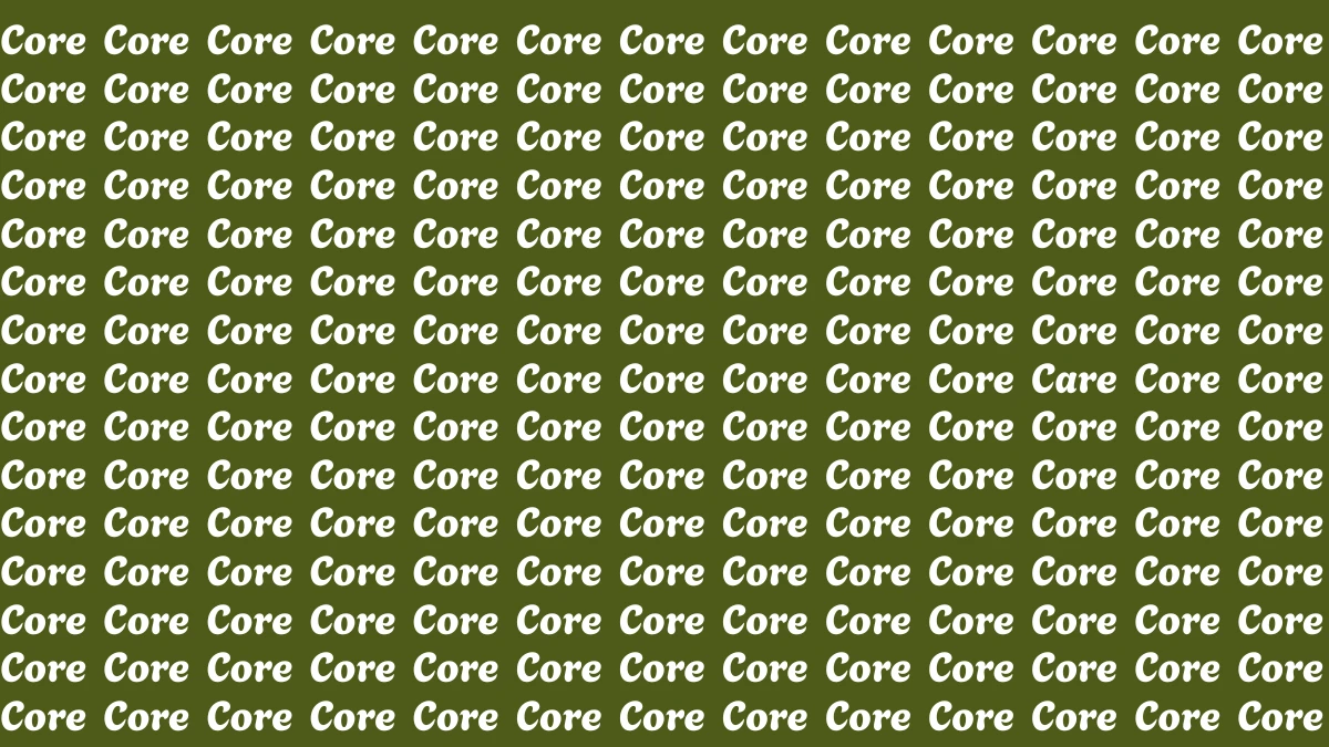 Optical Illusion Eye Test: Within 5 Seconds Spot The Word Care among Core