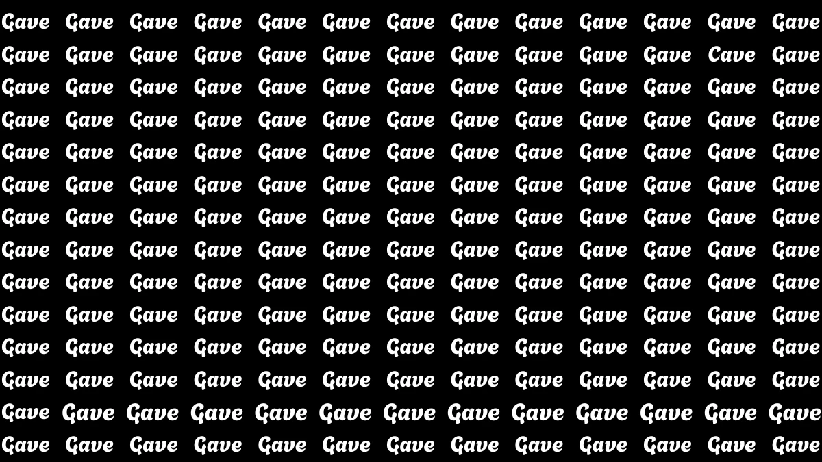 Optical Illusion Eye Test: Within 5 Seconds Spot The Word Cave among Gave