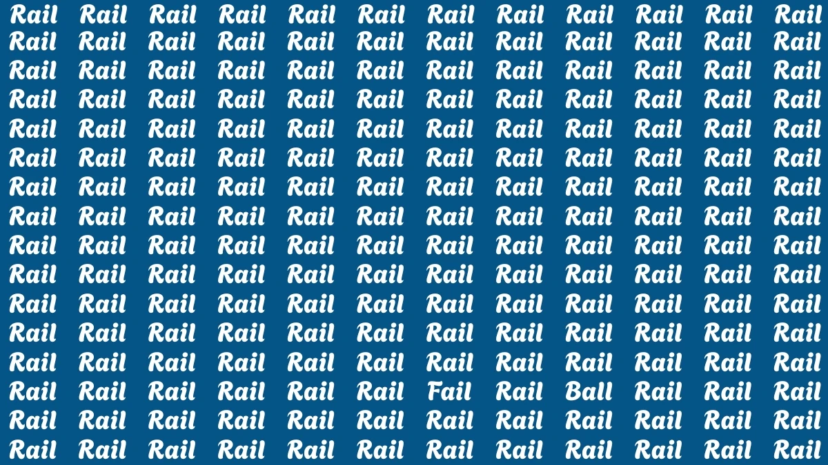 Optical Illusion Eye Test: Within 5 Seconds Spot The Word Fail among Rail