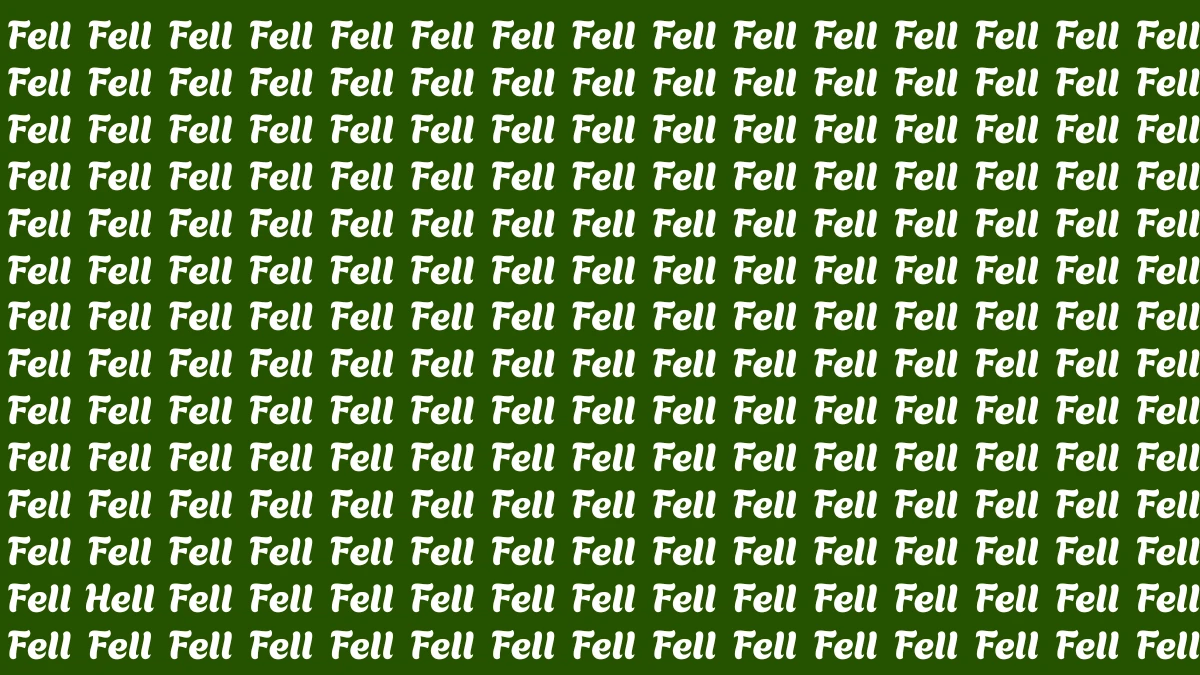 Optical Illusion Eye Test: Within 5 Seconds Spot The Word Hell among Fell
