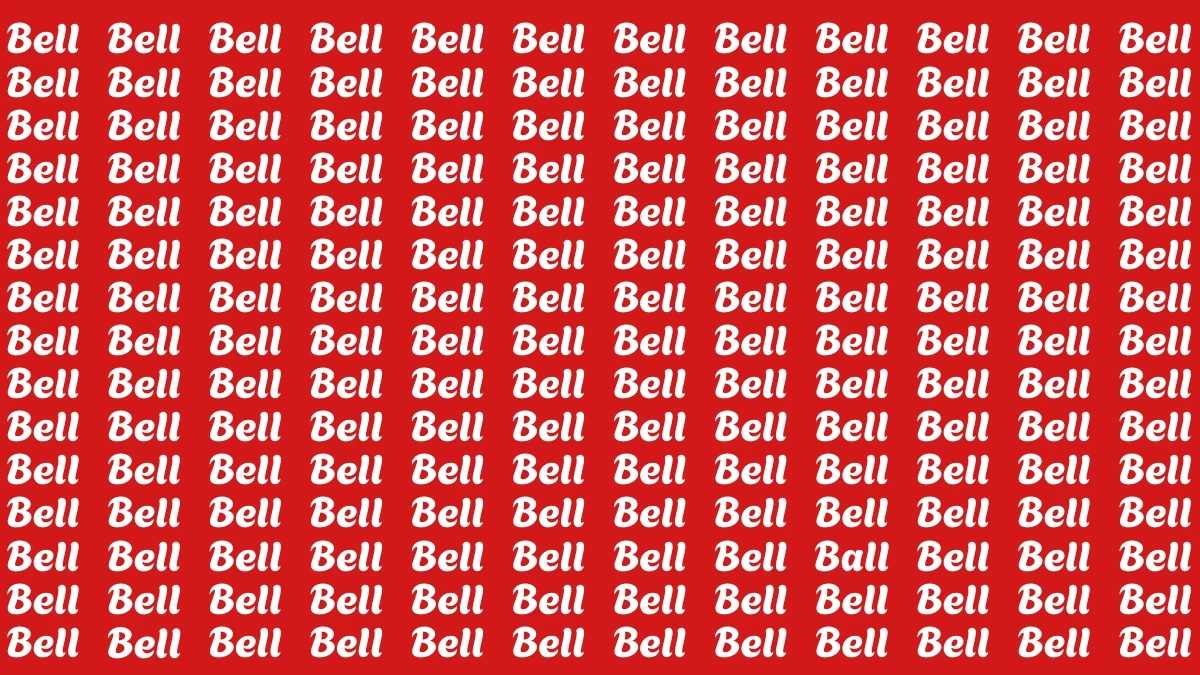 Optical Illusion Eye Test: Within 6 Seconds Spot The Word Ball among Bell
