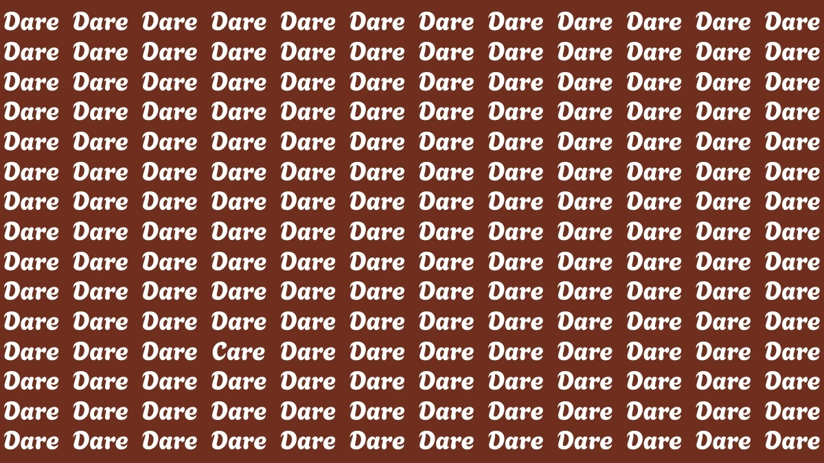 Optical Illusion Eye Test: Within 6 Seconds Spot The Word Care among Dare