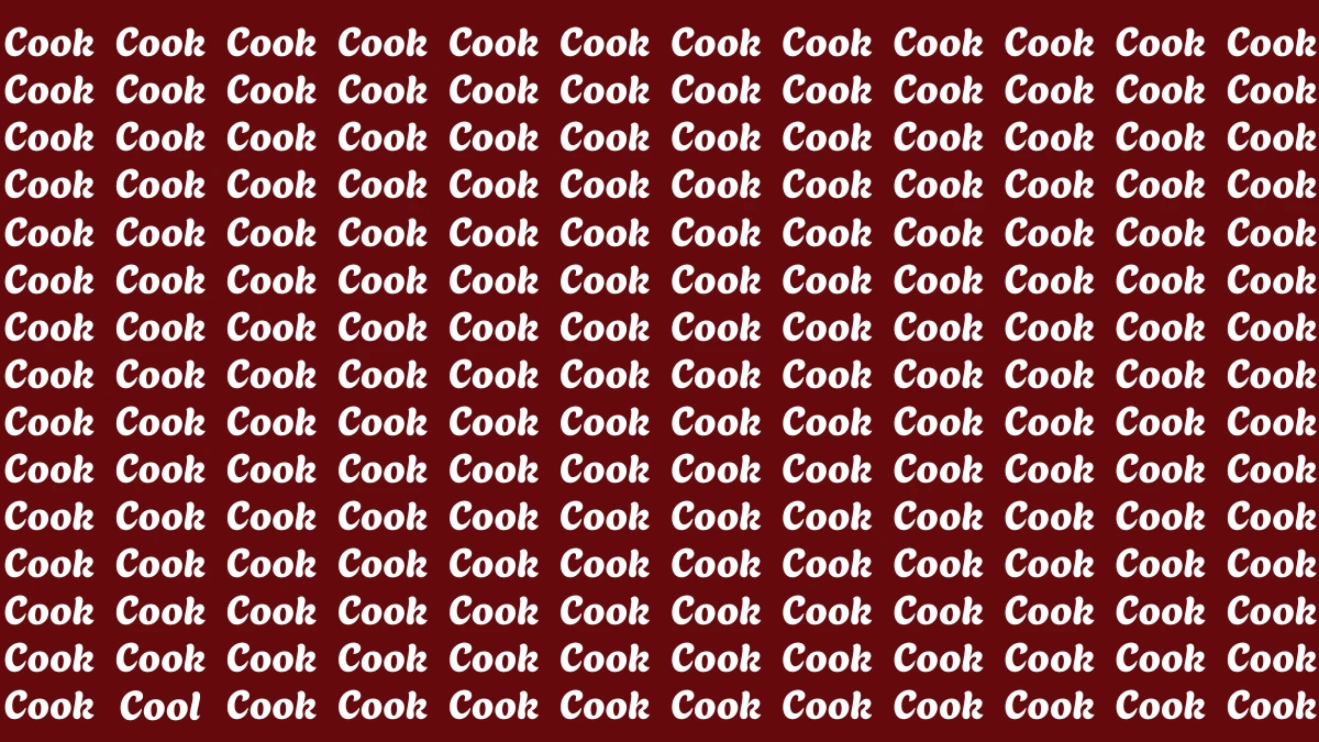 Optical Illusion Eye Test: Within 6 Seconds Spot The Word Cool among Cook
