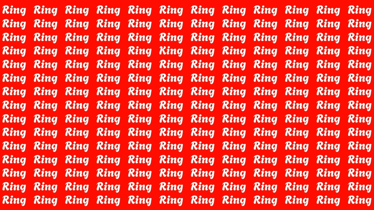 Optical Illusion Eye Test: Within 6 Seconds Spot The Word King among Ring