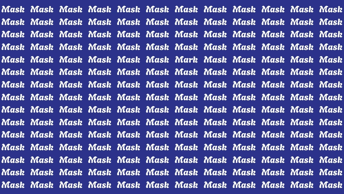 Optical Illusion Eye Test: Within 7 Seconds Spot The Word Mark among Mask