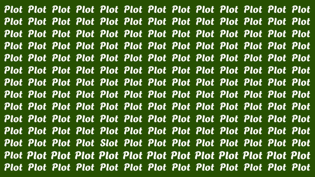 Optical Illusion Eye Test: Within 7 Seconds Spot The Word Slot among Plot