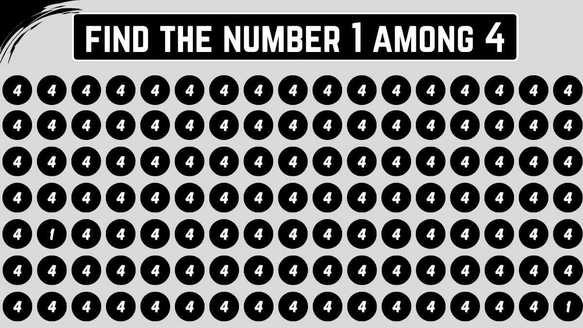 Optical Illusion IQ Test: Are You A Genius? Within 5 Seconds Spot The Number 1 among 4
