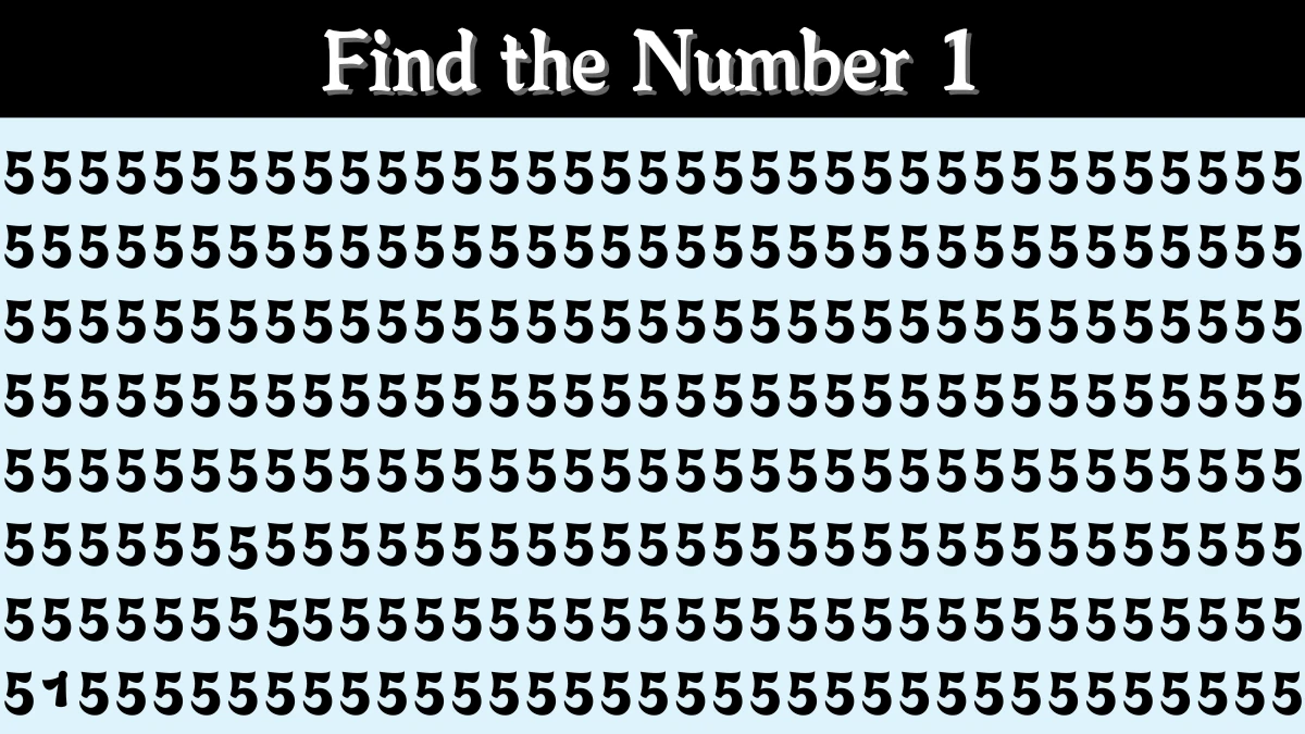 Optical Illusion IQ Test: Are You A Genius? Within 5 Seconds Spot The Number 1 among 5