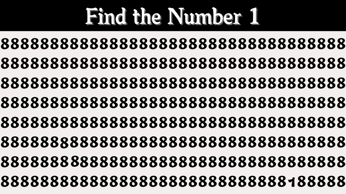 Optical Illusion IQ Test: Are You A Genius? Within 5 Seconds Spot The Number 1 among 8