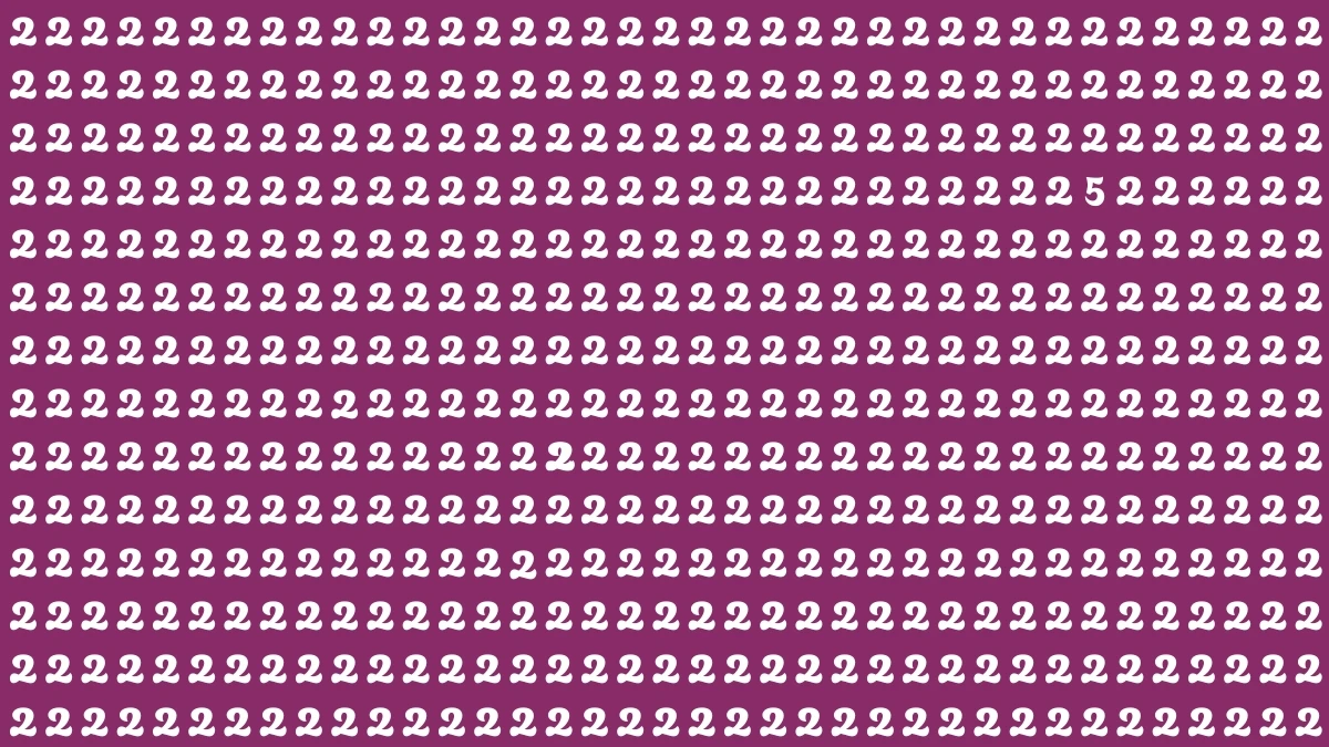 Optical Illusion IQ Test: Are You A Genius? Within 5 Seconds Spot The Number 5 among 2