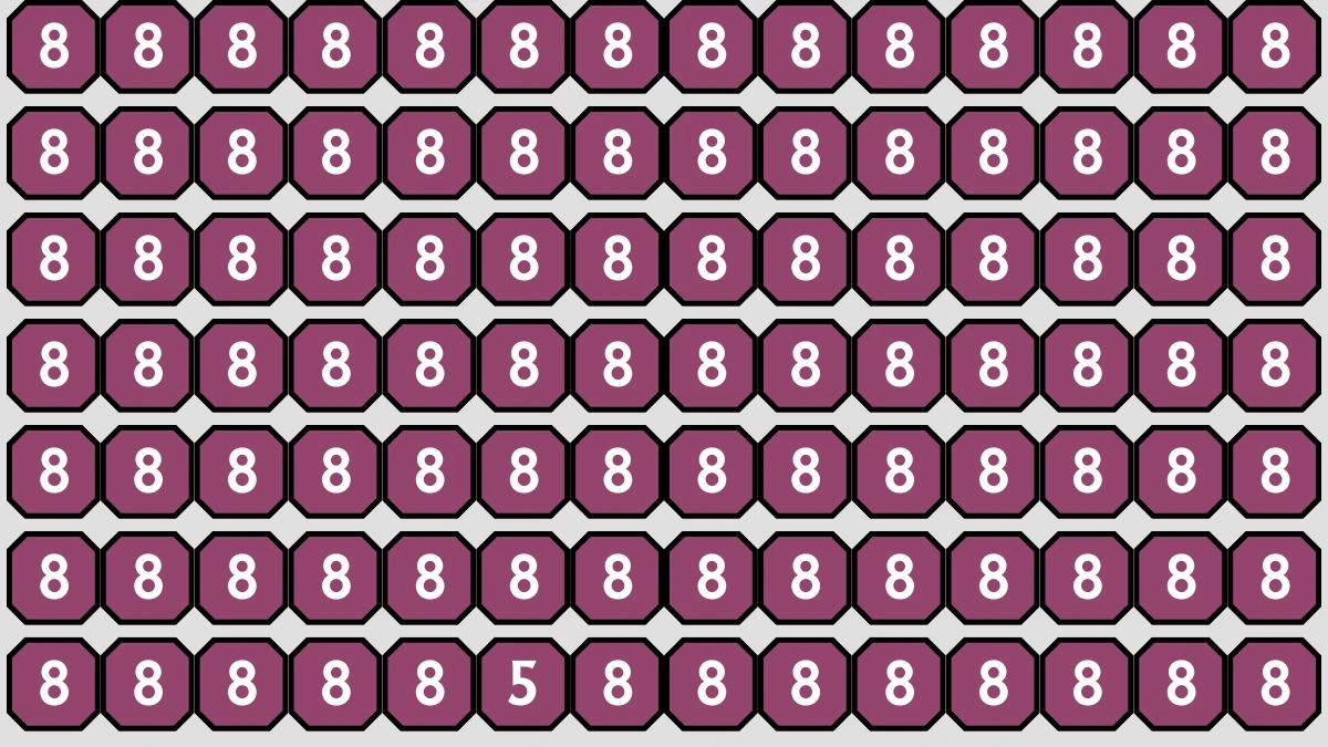 Optical Illusion IQ Test: Are You A Genius? Within 5 Seconds Spot The Number 5 among 8