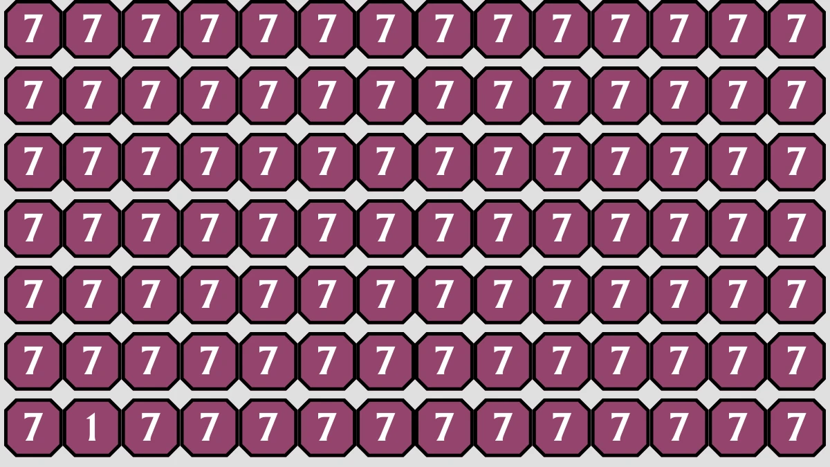 Optical Illusion IQ Test: Are You A Genius? Within 6 Seconds Spot The Number 1 among 7