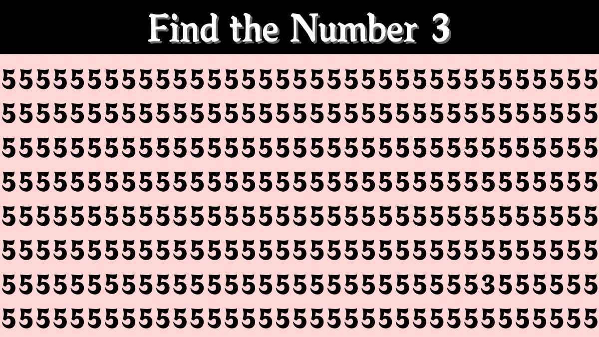Optical Illusion IQ Test: Are You A Genius? Within 6 Seconds Spot The Number 3 among 5