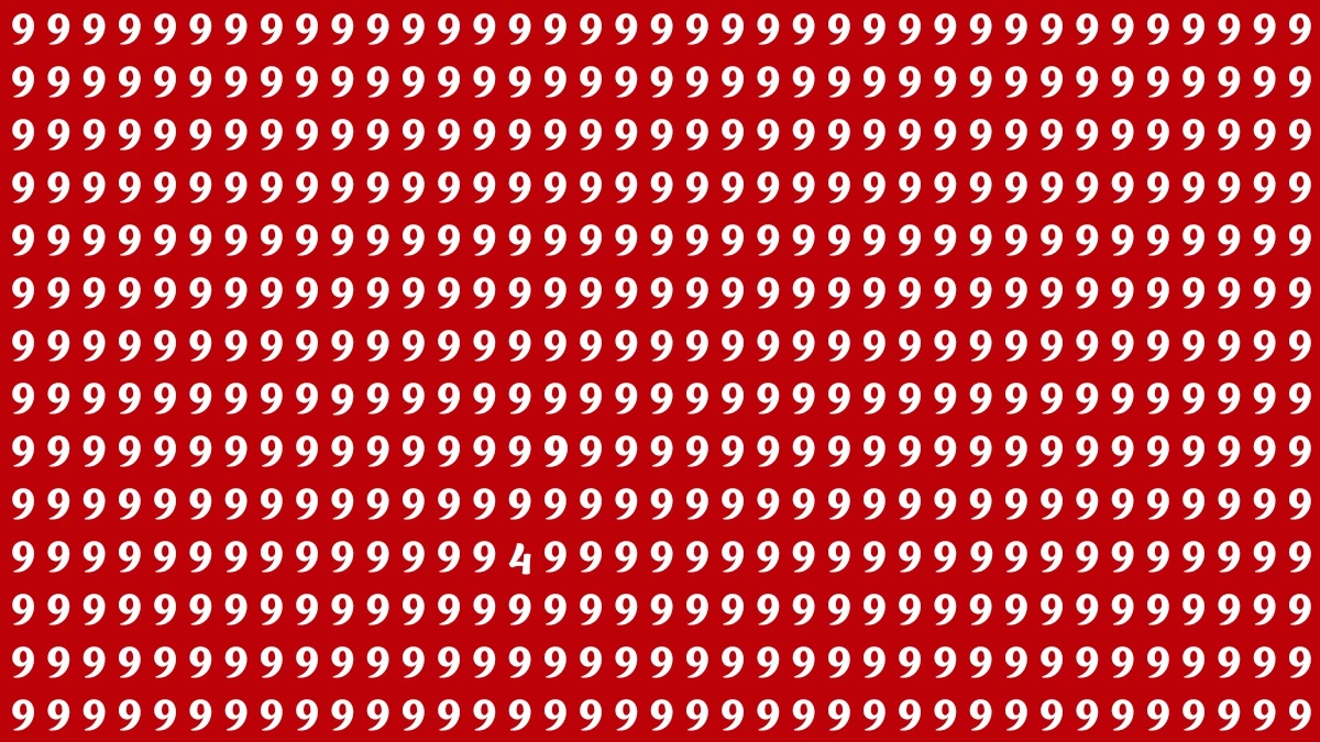 Optical Illusion IQ Test: Are You A Genius? Within 6 Seconds Spot The Number 4 among 9