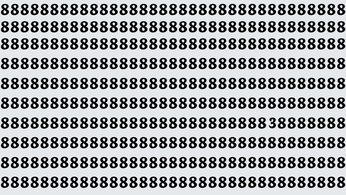 Optical Illusion IQ Test: Are You A Genius? Within 7 Seconds Spot The Number 3 among 8