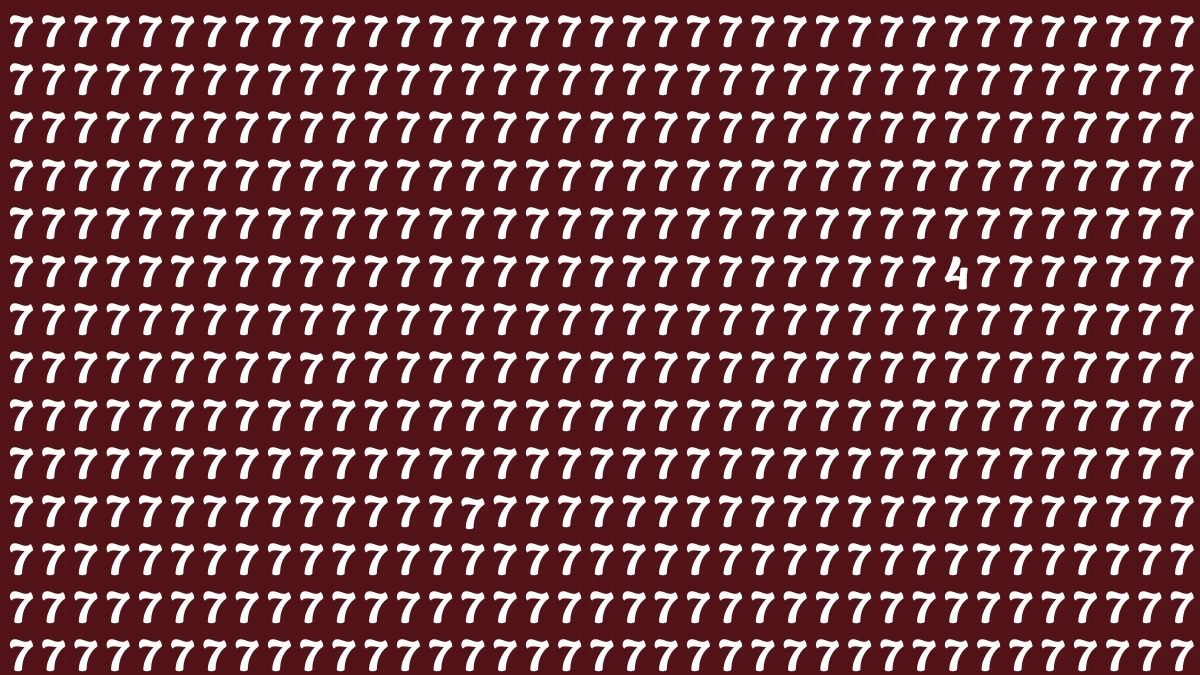 Optical Illusion IQ Test: Are You A Genius? Within 7 Seconds Spot The Number 4 among 7