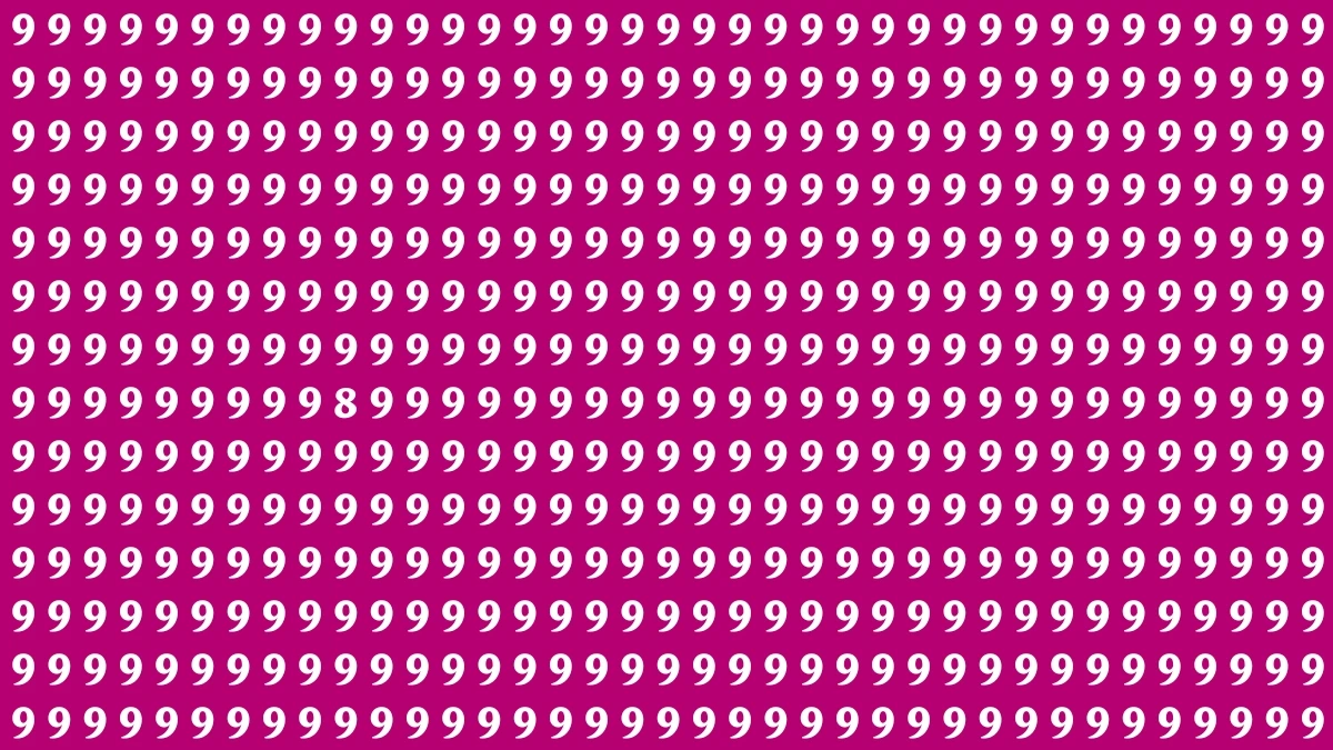 Optical Illusion IQ Test: Are You A Genius? Within 9 Seconds Spot The Number 8 among 9