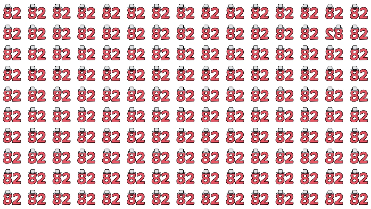 Optical Illusion: Within 5 Seconds Spot The Inverted 82 among 82