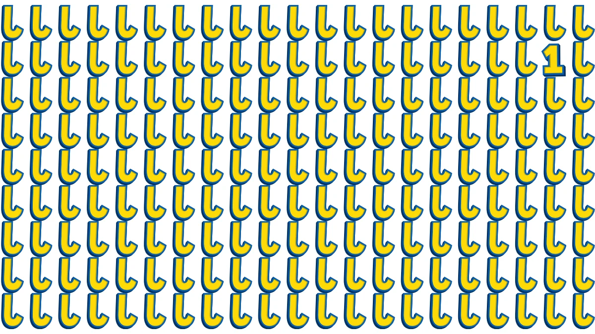 Optical Illusion: Within 5 Seconds Spot The Number 1 among Inverted J