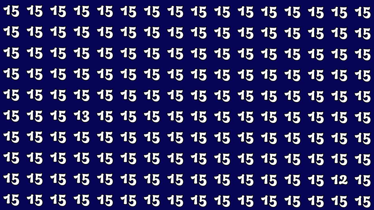 Optical Illusion: Within 5 Seconds Spot The Number 12 and 13 among 15