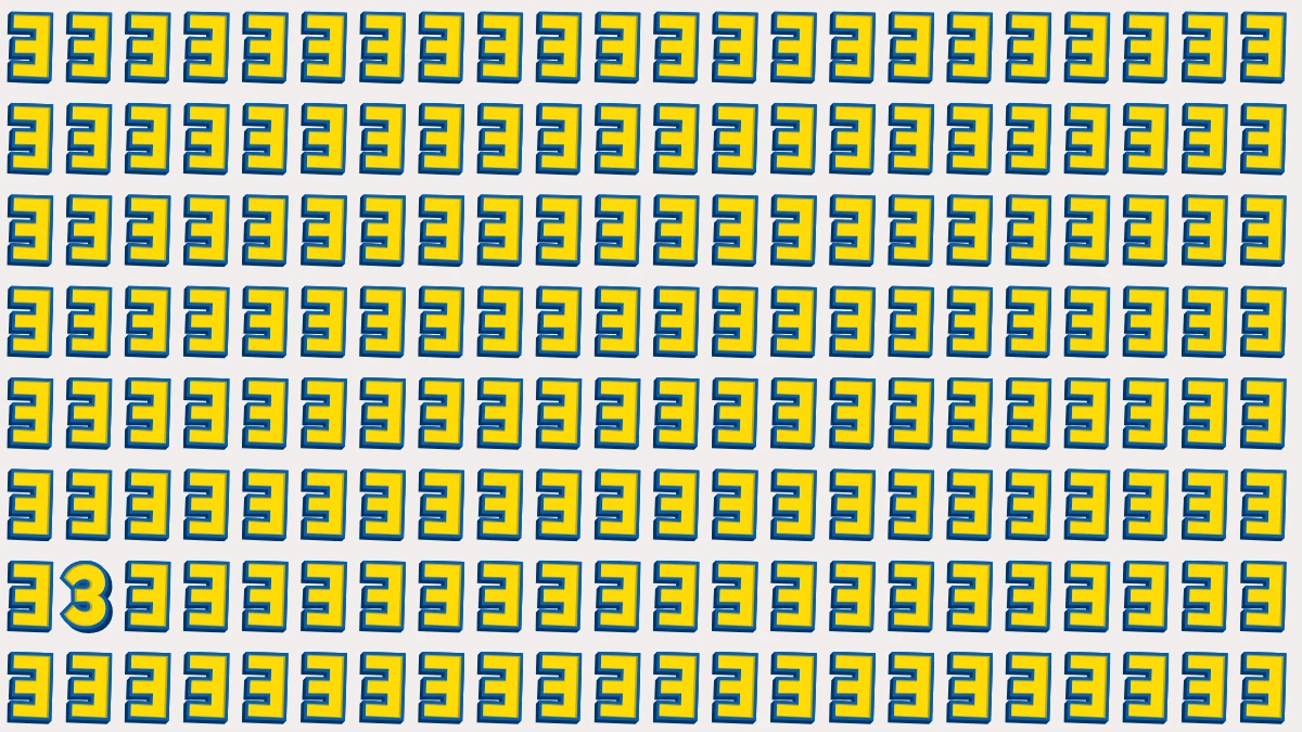 Optical Illusion: Within 5 Seconds Spot The Number 3 among Inverted E