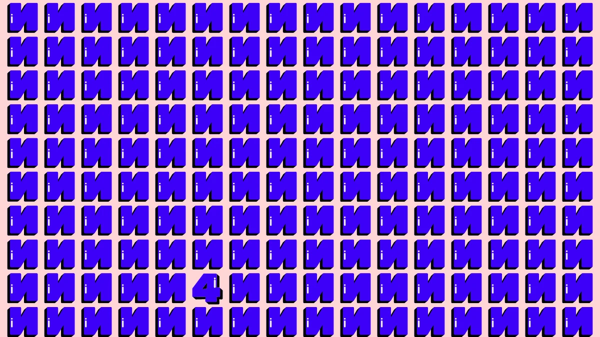Optical Illusion: Within 5 Seconds Spot The Number 4 among Inverted N