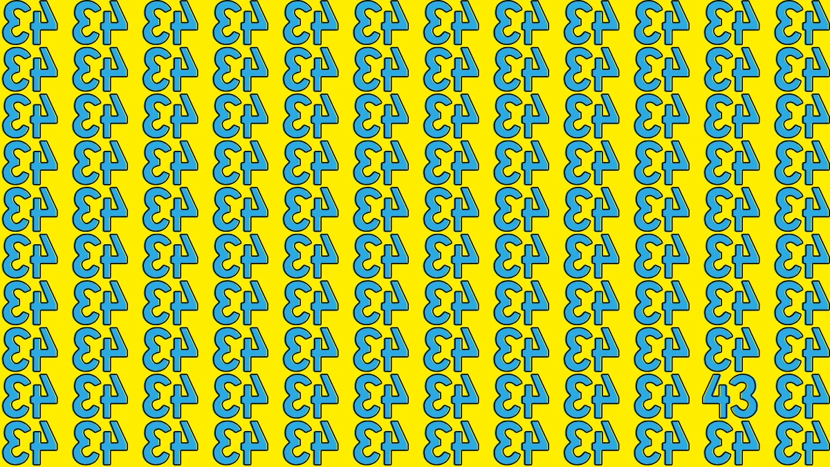 Optical Illusion: Within 5 Seconds Spot The Number 43 among Inverted 43