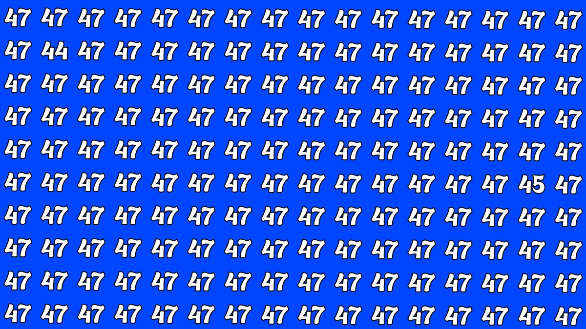Optical Illusion: Within 5 Seconds Spot The Number 44 and 45 among 47