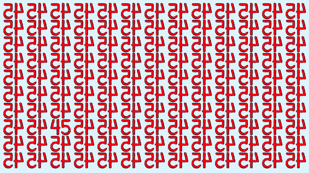 Optical Illusion: Within 5 Seconds Spot The Number 45 among Inverted 45