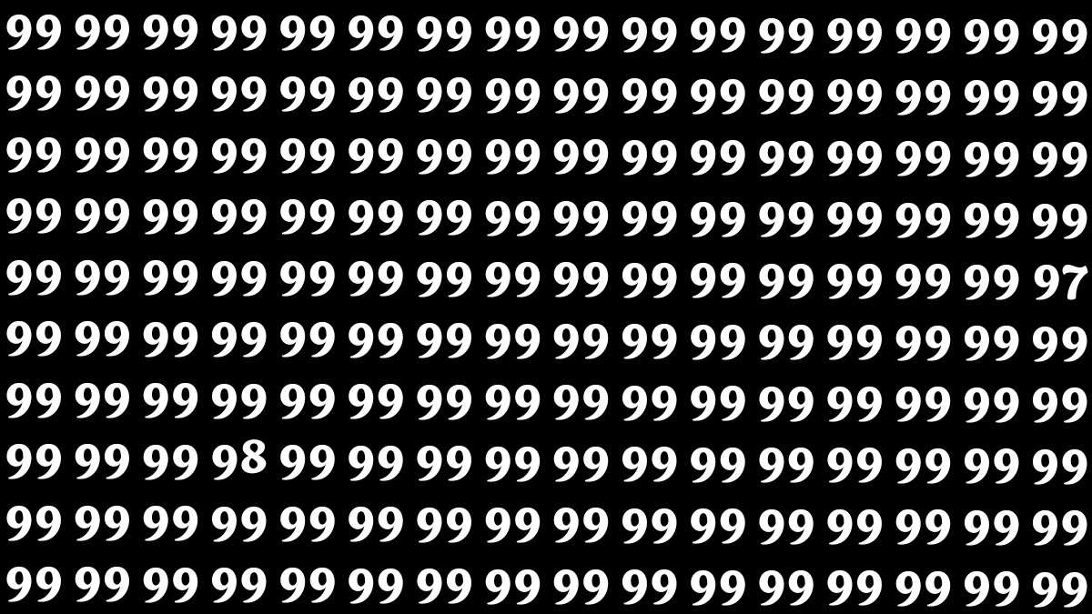 Optical Illusion: Within 5 Seconds Spot The Number 97 and 98 among 99