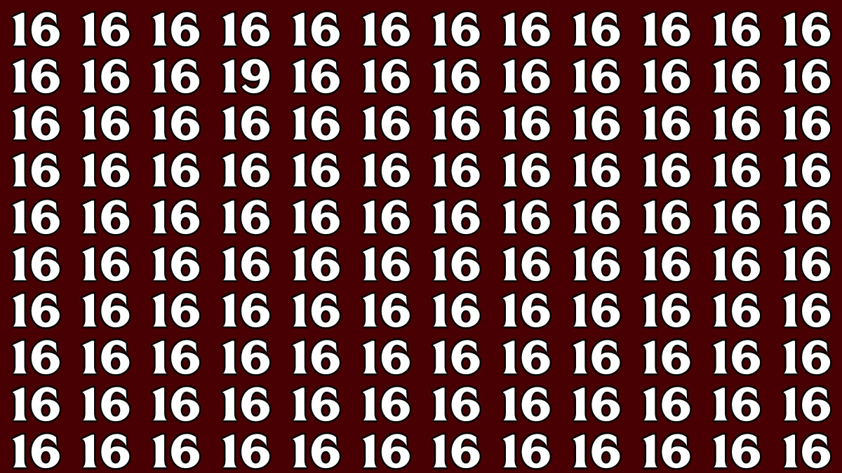 Optical Illusion: Within 6 Seconds Spot The Number 19 among 16
