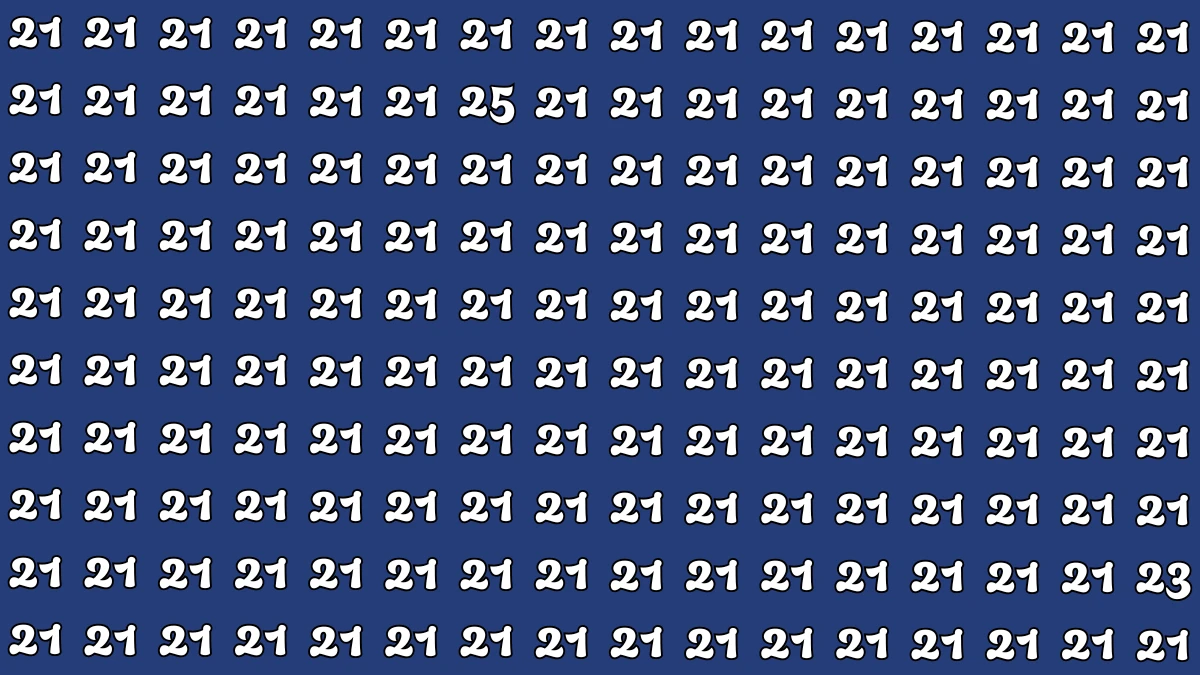 Optical Illusion: Within 6 Seconds Spot The Number 23 and 25 among 21