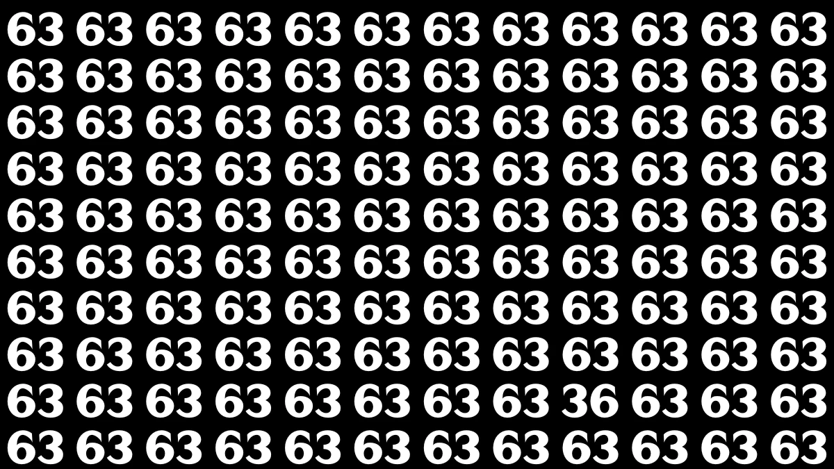 Optical Illusion: Within 6 Seconds Spot The Number 36 among 63