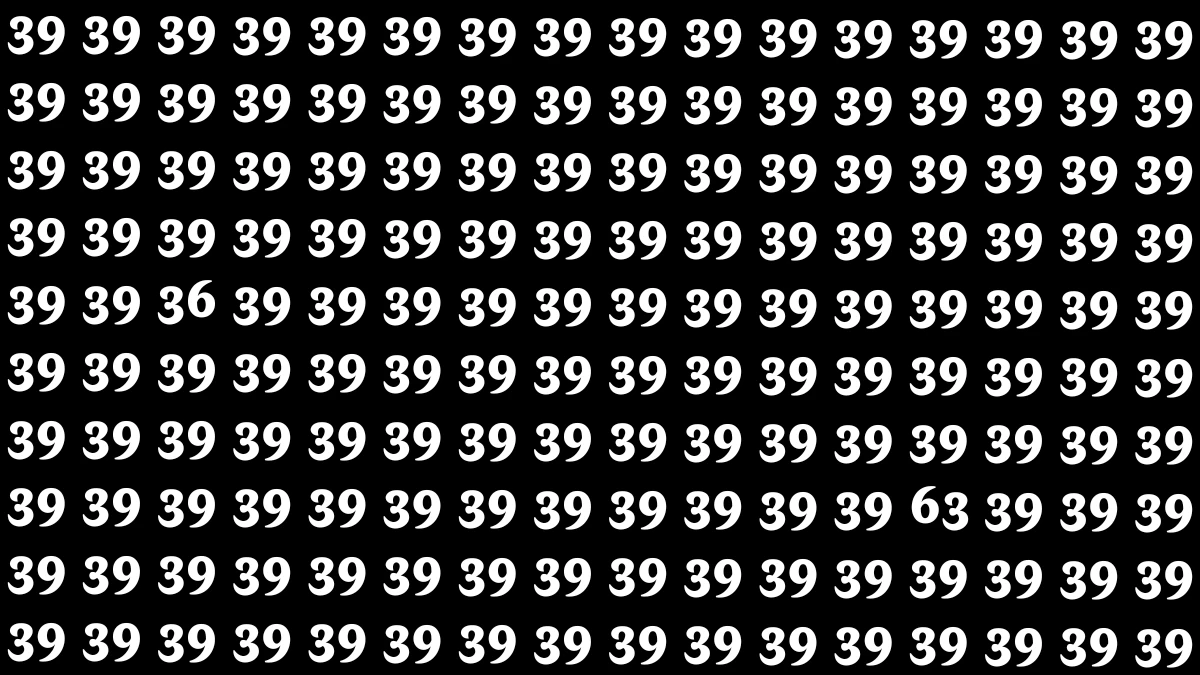 Optical Illusion: Within 6 Seconds Spot The Number 36 and 63 among 39