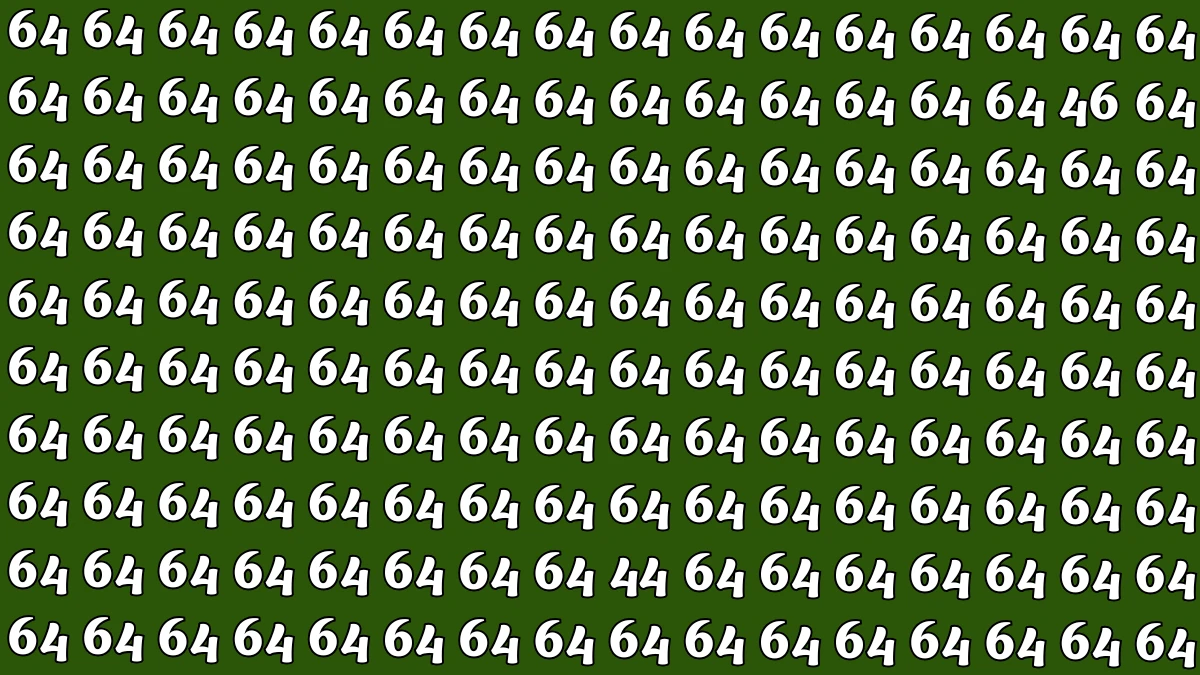Optical Illusion: Within 6 Seconds Spot The Number 44 and 46 among 64