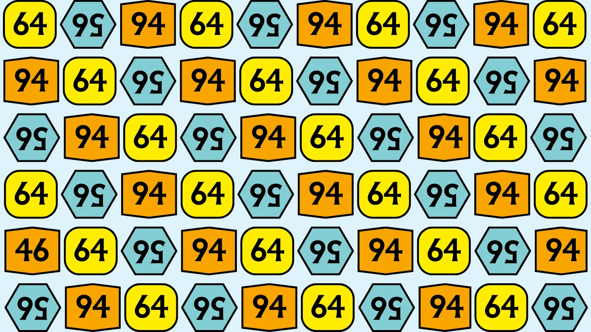 Optical Illusion: Within 6 Seconds Spot The Number 46 among 64,94 and Inverted 56