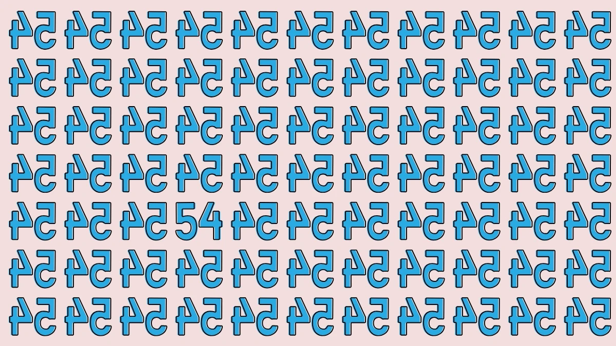 Optical Illusion: Within 6 Seconds Spot The Number 54 among Inverted 54