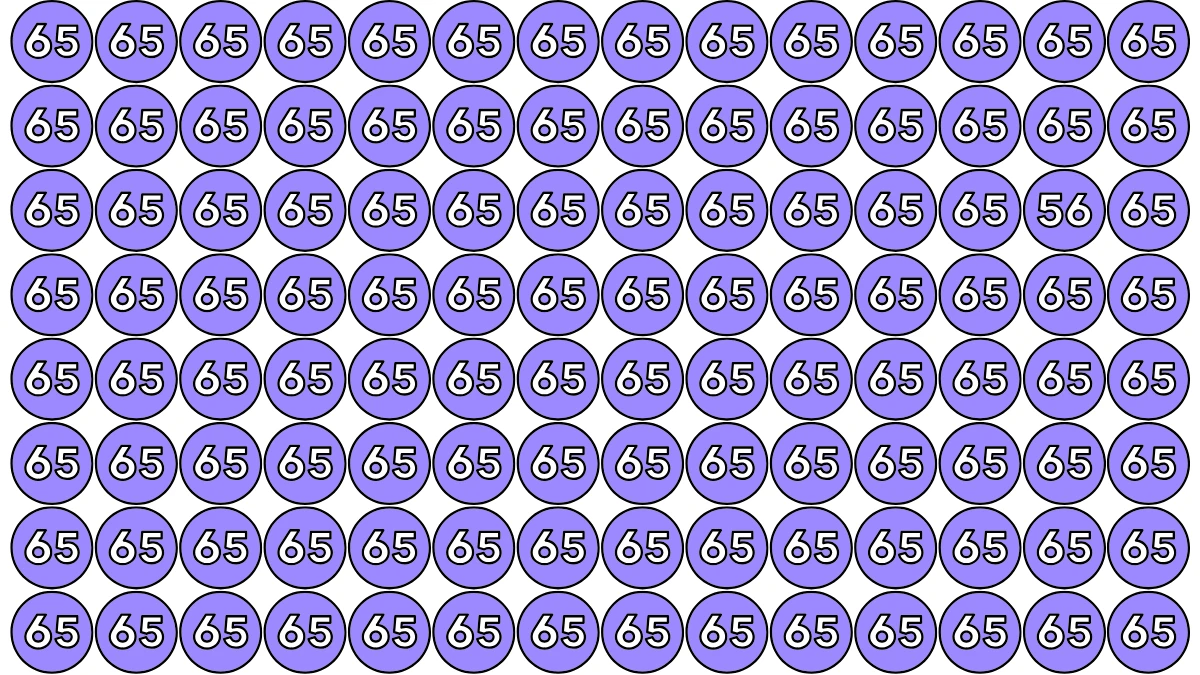 Optical Illusion: Within 6 Seconds Spot The Number 56 among 65