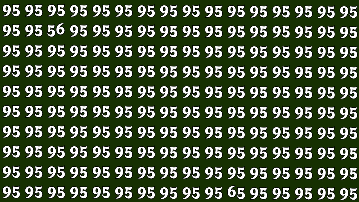 Optical Illusion: Within 6 Seconds Spot The Number 56 and 65 among 95