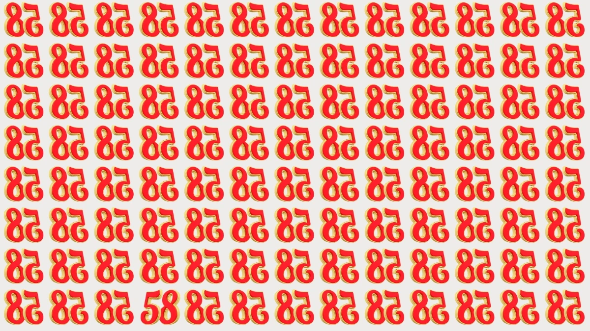 Optical Illusion: Within 6 Seconds Spot The Number 58 among Inverted 58