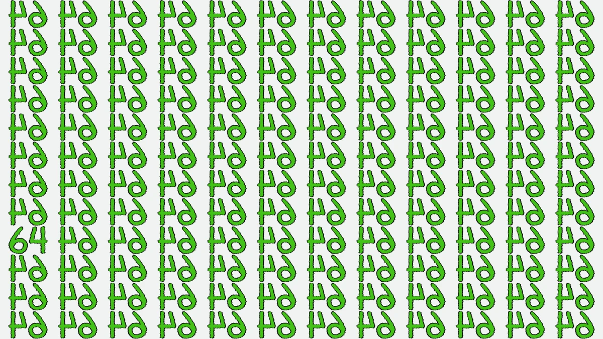 Optical Illusion: Within 6 Seconds Spot The Number 64 among Inverted 64